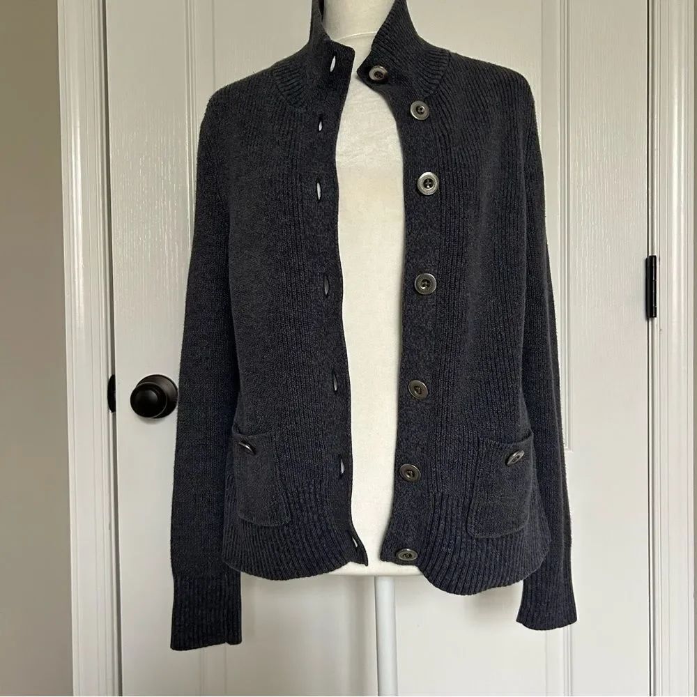Tommy Hilfiger Women’s Cotton Blue/Grey Button Cardigan Sweater Size Medium - Picture 2 of 12
